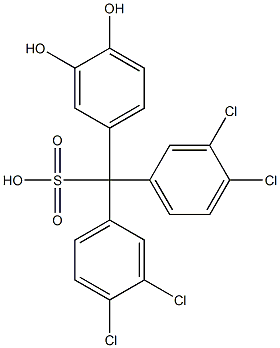 Bis(3,4-dichlorophenyl)(3,4-dihydroxyphenyl)methanesulfonic acid Struktur