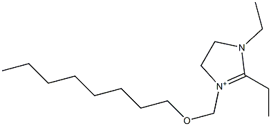 1,2-Diethyl-3-[(octyloxy)methyl]-4,5-dihydro-1H-imidazol-3-ium Struktur