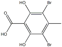 3,5-Dibromo-2,6-dihydroxy-4-methylbenzoic acid Struktur