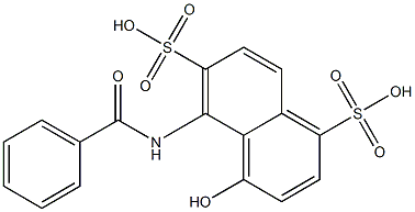 4-Hydroxy-5-(benzoylamino)-1,6-naphthalenedisulfonic acid Struktur