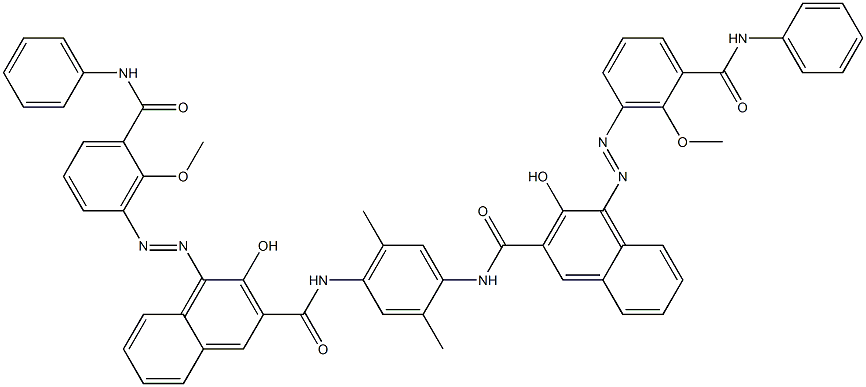 N,N'-(2,5-Dimethyl-1,4-phenylene)bis[4-[[6-methoxy-5-(phenylcarbamoyl)phenyl]azo]-3-hydroxy-2-naphthalenecarboxamide] Struktur