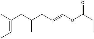 Propionic acid 4,6-dimethyl-1,6-octadienyl ester Struktur