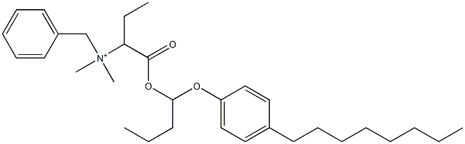 N,N-Dimethyl-N-benzyl-N-[1-[[1-(4-octylphenyloxy)butyl]oxycarbonyl]propyl]aminium Struktur