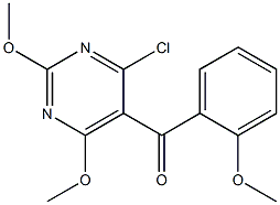 4-Chloro-2,6-dimethoxy 5-(2-methoxybenzoyl)pyrimidine Struktur