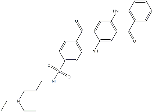 N-[3-(Diethylamino)propyl]-5,7,12,14-tetrahydro-7,14-dioxoquino[2,3-b]acridine-3-sulfonamide Struktur