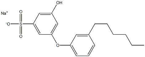 5-Hydroxy-3'-hexyl[oxybisbenzene]-3-sulfonic acid sodium salt Struktur