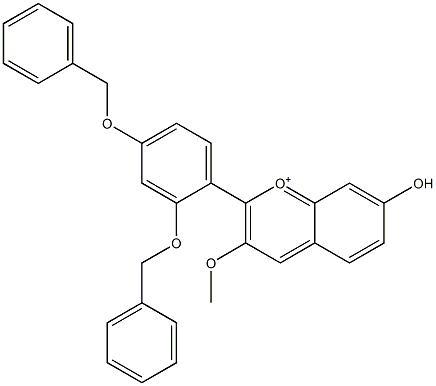 2-[2,4-Bis(phenylmethoxy)phenyl]-7-hydroxy-3-methoxy-1-benzopyrylium Struktur