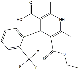 1,4-Dihydro-2,6-dimethyl-4-[2-(trifluoromethyl)phenyl]pyridine-3,5-dicarboxylic acid 3-ethyl ester Struktur