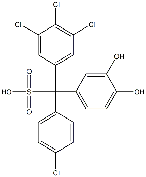 (4-Chlorophenyl)(3,4,5-trichlorophenyl)(3,4-dihydroxyphenyl)methanesulfonic acid Struktur