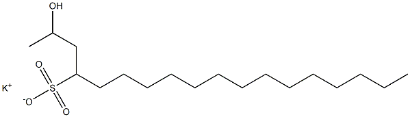 2-Hydroxyoctadecane-4-sulfonic acid potassium salt Struktur