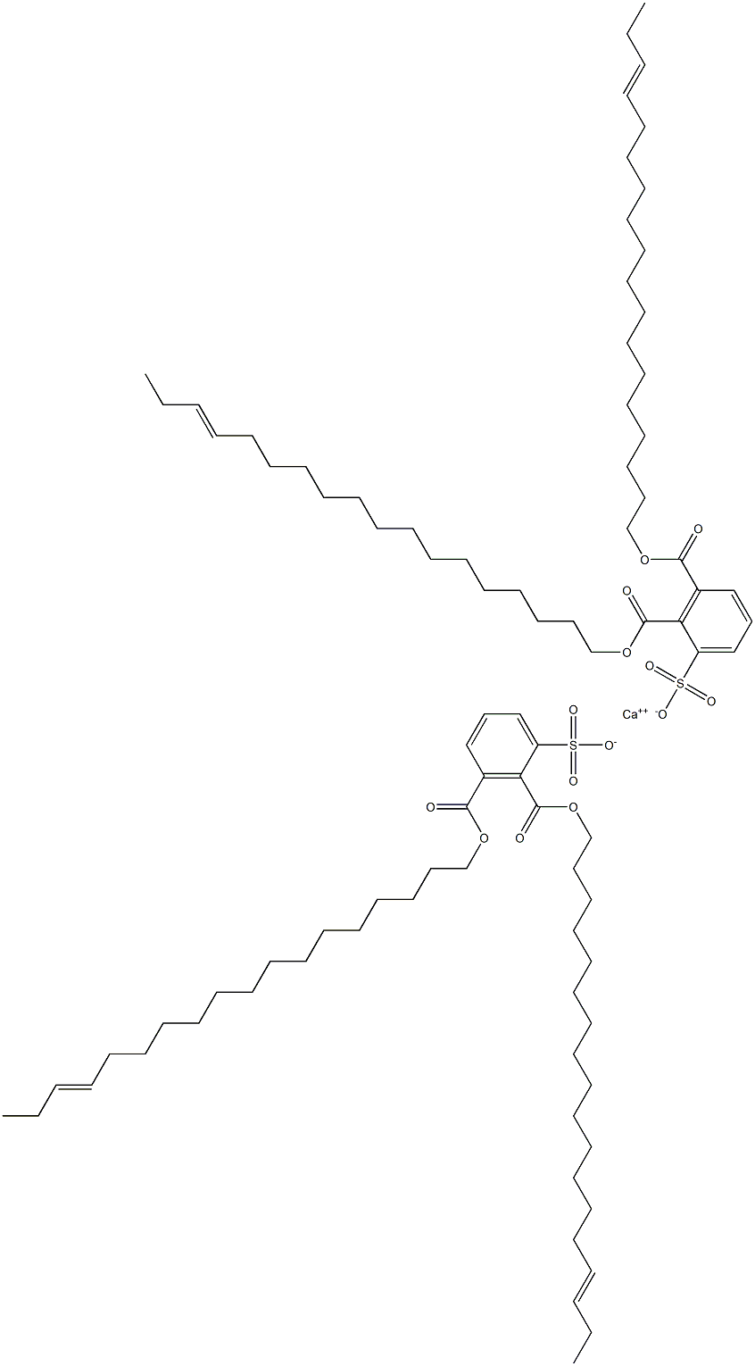 Bis[2,3-di(15-octadecenyloxycarbonyl)benzenesulfonic acid]calcium salt Struktur