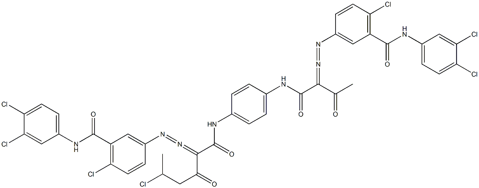 3,3'-[2-(1-Chloroethyl)-1,4-phenylenebis[iminocarbonyl(acetylmethylene)azo]]bis[N-(3,4-dichlorophenyl)-6-chlorobenzamide] Struktur