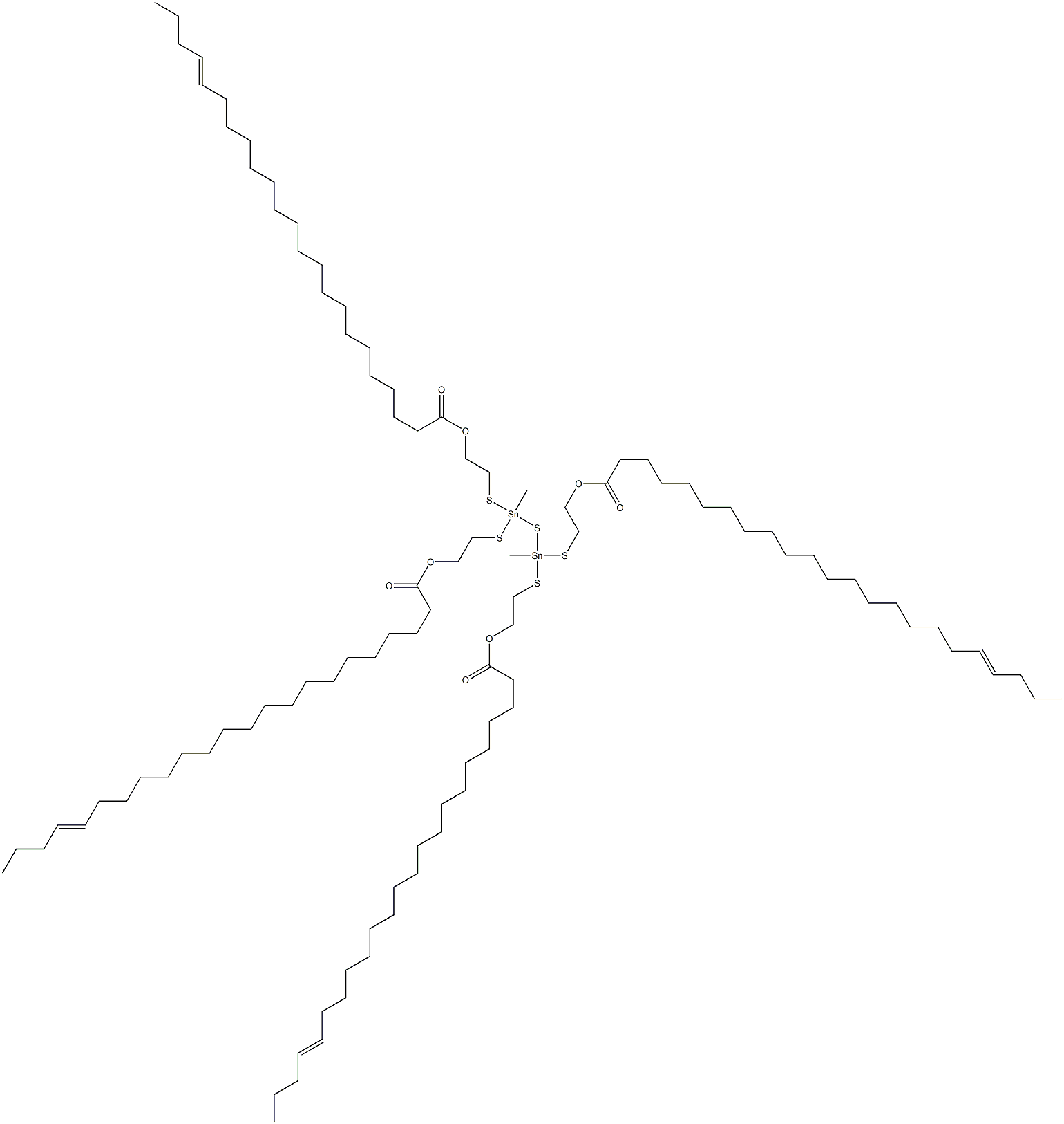 Bis[methylbis[[2-(18-docosenylcarbonyloxy)ethyl]thio]stannyl] sulfide Struktur