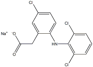 5-Chloro-2-(2,6-dichlorophenylamino)benzeneacetic acid sodium salt Struktur