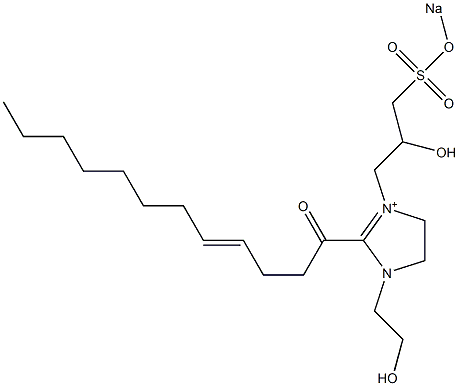 1-(2-Hydroxyethyl)-3-[2-hydroxy-3-(sodiooxysulfonyl)propyl]-2-(4-dodecenoyl)-2-imidazoline-3-ium Struktur