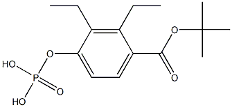 Phosphoric acid bis(ethyl)[4-[(tert-butyloxy)carbonyl]phenyl] ester Struktur