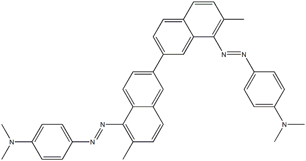 4,4'-Bis(4-dimethylaminophenylazo)-3,3'-dimethyl-6,7'-binaphthalene Struktur