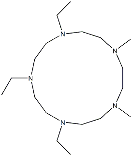 1,4,7-Triethyl-10,13-dimethyl-1,4,7,10,13-pentaazacyclopentadecane Struktur