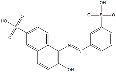 6-Hydroxy-5-(m-sulfophenylazo)-2-naphthalenesulfonic acid Struktur