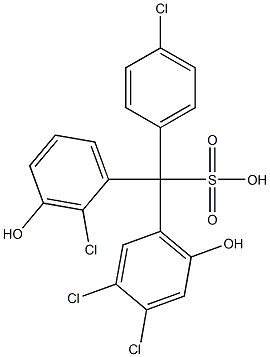 (4-Chlorophenyl)(2-chloro-3-hydroxyphenyl)(3,4-dichloro-6-hydroxyphenyl)methanesulfonic acid Struktur