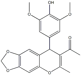 1-[8-(4-Hydroxy-3,5-dimethoxyphenyl)-6-methyl-8H-1,3-dioxolo[4,5-g][1]benzopyran-7-yl]ethanone Struktur