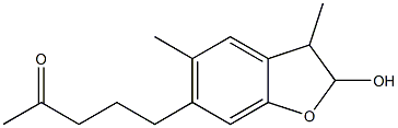 2,3-Dihydro-3,5-dimethyl-6-(4-oxopentyl)benzofuran-2-ol Struktur