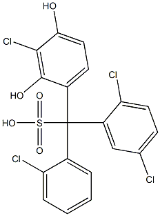 (2-Chlorophenyl)(2,5-dichlorophenyl)(3-chloro-2,4-dihydroxyphenyl)methanesulfonic acid Struktur