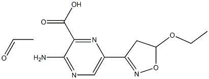 [2-Amino-5-[(4,5-dihydro-5-ethoxyisoxazol)-3-yl]pyrazine-3-carboxylic acid ethyl]1-oxide Struktur