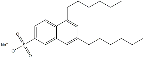 5,7-Dihexyl-2-naphthalenesulfonic acid sodium salt Struktur