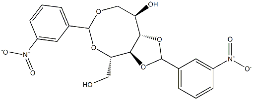 1-O,5-O:3-O,4-O-Bis(3-nitrobenzylidene)-L-glucitol Struktur