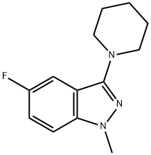 1H-INDAZOLE, 5-FLUORO-1-METHYL-3-(1-PIPERIDINYL)- Struktur