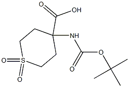 4-BOC-Amino-4-Carboxy-1,1-Dioxo-Tetrahydrothiopyran Struktur