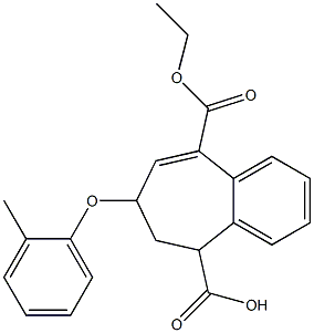 7-(2-Benxyloxyl)-6,7-dihydro-5H-benzocycloheptene-5,9-dicarboxylic acid 9-ethyl ester Struktur