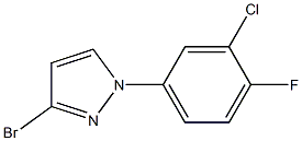 3-bromo-1-(3-chloro-4-fluorophenyl)-1H-pyrazole Struktur