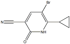 5-bromo-6-cyclopropyl-2-oxo-1,2-dihydropyridine-3-carbonitrile Struktur