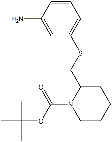 2-(3-Amino-phenylsulfanylmethyl)-piperidine-1-carboxylic acid tert-butyl ester Struktur