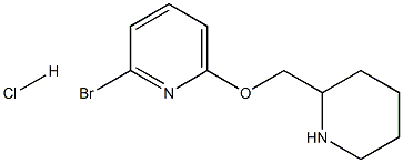 2-Bromo-6-(piperidin-2-ylmethoxy)-pyridine hydrochloride Struktur