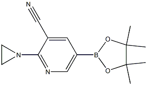 2-(aziridin-1-yl)-5-(4,4,5,5-tetramethyl-1,3,2-dioxaborolan-2-yl)pyridine-3-carbonitrile Struktur