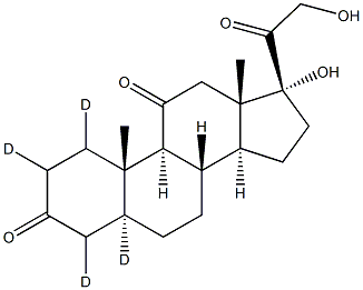 5a-Pregnan-17a,21-diol-3,11,20-trione-1,2,4,5a-d4 Struktur