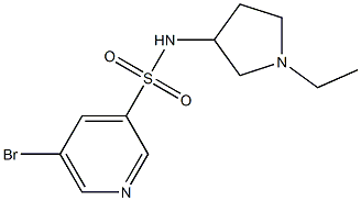 5-broMo-N-(1-ethylpyrrolidin-3-yl)pyridine-3-sulfonaMide Struktur