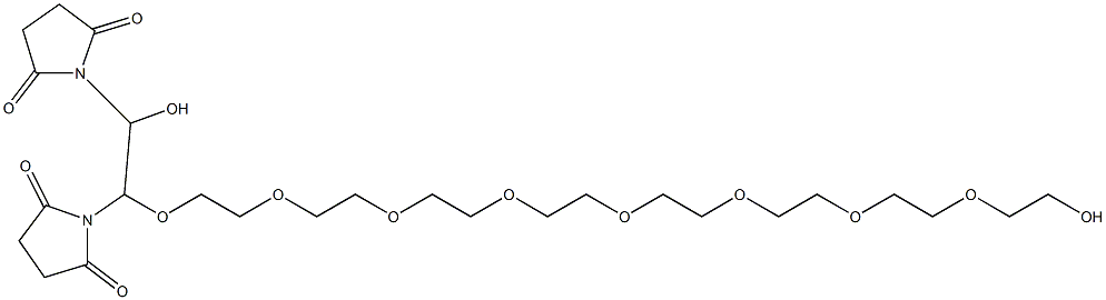 alpha, oMega-DisucciniMidyl nonaethylene glycol Struktur