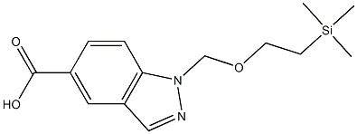 1-((2-(triMethylsilyl)ethoxy)Methyl)-1H-indazole-5-carboxylic acid Struktur