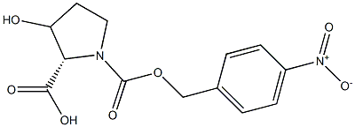 N-p-nitrobenzyloxycarbonyl-L-hydroxyproline Struktur