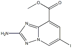 2-Amino-6-iodo-[1,2,4]triazolo[1,5-a]pyridine-8-carboxylic acid methyl ester Struktur