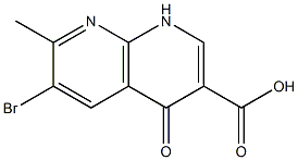 6-Bromo-7-methyl-4-oxo-1,4-dihydro-[1,8]naphthyridine-3-carboxylic acid Struktur