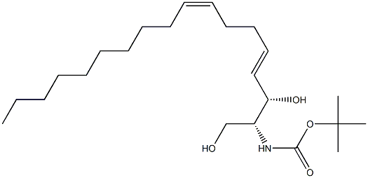 tert-Butyl ((2R,3S,4E,8Z)-1,3-Dihydroxyoctadeca-4,8-dien-2-yl)carbamate Struktur