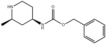 (2R,4R)-(2-Methyl-piperidin-4-yl)-carbamic acid benzyl ester Struktur