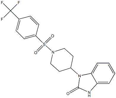 1-(1-([4-(TRIFLUOROMETHYL)PHENYL]SULFONYL)PIPERIDIN-4-YL)-1,3-DIHYDRO-2H-BENZIMIDAZOL-2-ONE Struktur