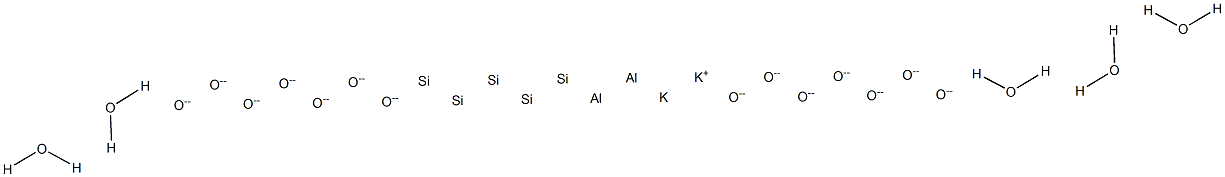 Dipotassium dialuminum pentasilicon tetradecaoxide pentahydrate Struktur