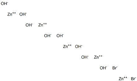 Pentazinc octahydroxide dibromide Struktur